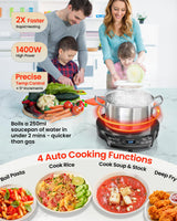 Nuwave Portable Induction Cooktop Diamond with Probe, Advanced Countertop Burner, 91 Temps from 50°F to 500°F, 12”Shatter-Proof Ceramic Glass & 6.5”Heating Coil, Ideal for RV Camp,Small Apt,Travel Nuwave