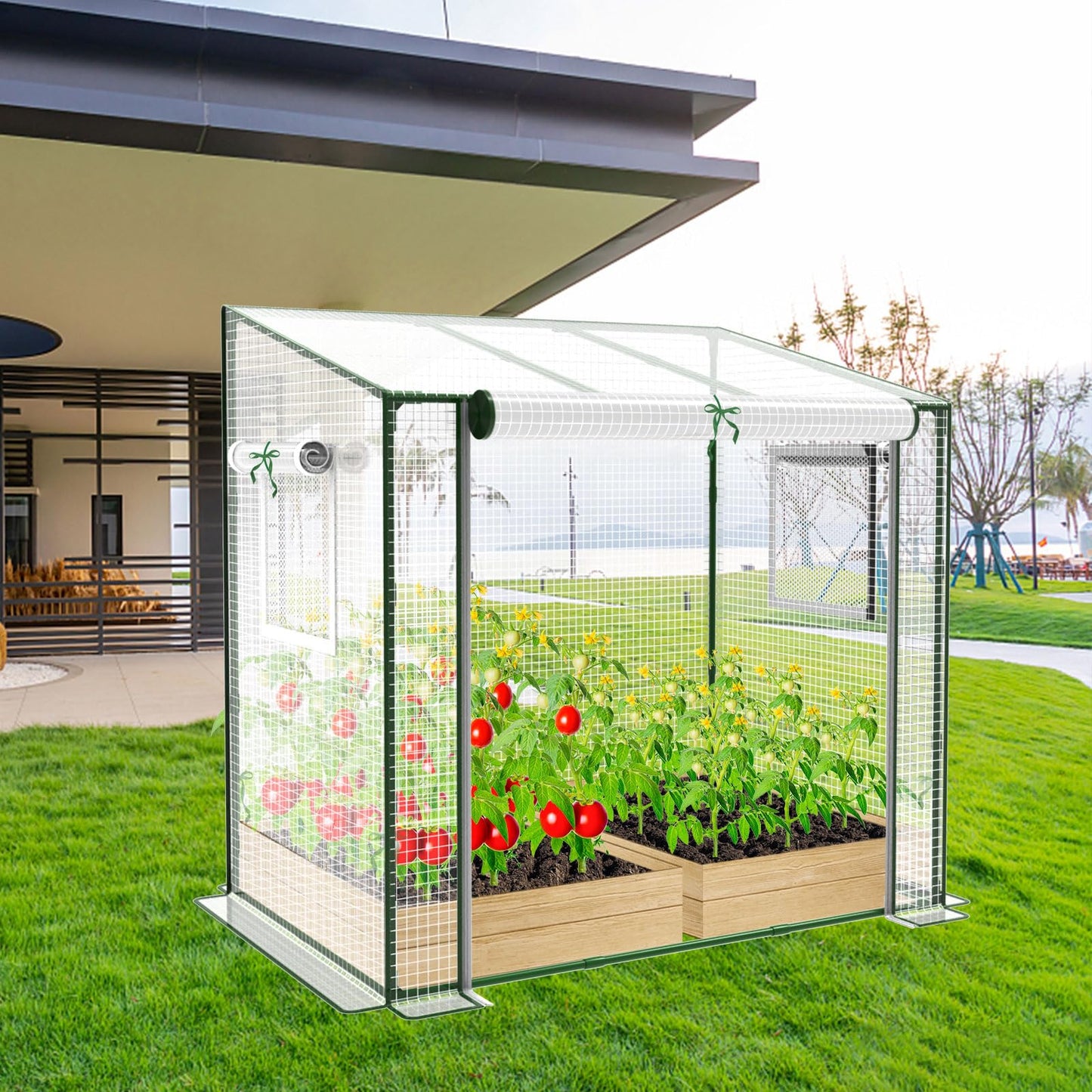 Greenhouse, 47.2”(L) x31.5”(W) x47.2”(H) Greenhouses for Outdoors, Durable Green House Kit with Window, Thicken PE Cover, Green Houses for Indoor Outside，Clear Mini Portable Garden Plant Green House