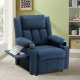 Apeaka Power Recliner Chair for Adults Single Sofa Recliner with Massage and Heat for Living Room Bedroom Upholstered Accent Reclining Armchair Blue Apeaka