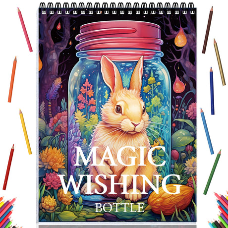 Coloring Book for Adults Relaxation, Spiral Bound Adult Coloring Book for Women Page One Sided Design Gifts Arts and Crafts for Women to Relax, Anxiety and Depression 30 Colorful Coloring Pages of Magic Wishing ADEVIAN