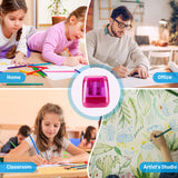 NeaLia Colored Pencil Sharpeners Manual, Hand Held Small Compact Pencil Sharpener for Kids with Lid Dual Hole, (8-11mm) No.2/Makeup Pencils Classroom Adults Artist Students School Home Office -4PCS NeaLia