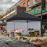 COOSHADE Pop Up Canopy Tent 10x10 with 2 Sidewalls, Outdoor Shade Instant Canopy Tents(Black) COOSHADE