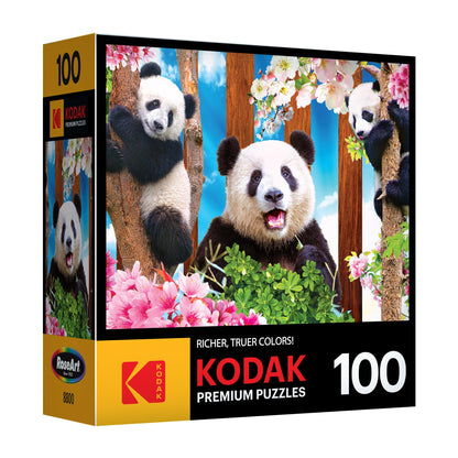 RoseArt - Kodak Premium - Panda Playtime - 100 Piece Jigsaw Puzzle for Adults