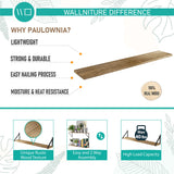 Wallniture Bora 36 Inch Large Floating Shelves for Wall Storage, Floating Bookshelf Set of 3, Burned Wood Wall Shelves for Books Wallniture