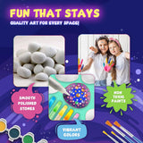 Rock Painting Kit - Glow in The Dark, 60+ Pcs Arts and Crafts Rock Painting kit for Kids 6-12, Art Supplies with Glow & Standard Paints, Outdoor Toys for Boys & Girls Birthday & Easter Gifts WoodArtSupply