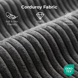 LIKIMIO 78" Loveseat Sofa in a Box, Cloud Boneless Couch with Comfy Deep Seat, No Assembly Required, Modern Upholstered Corduroy Sofa for Living Room, Apartment, Home Office, Dark Grey LIKIMIO