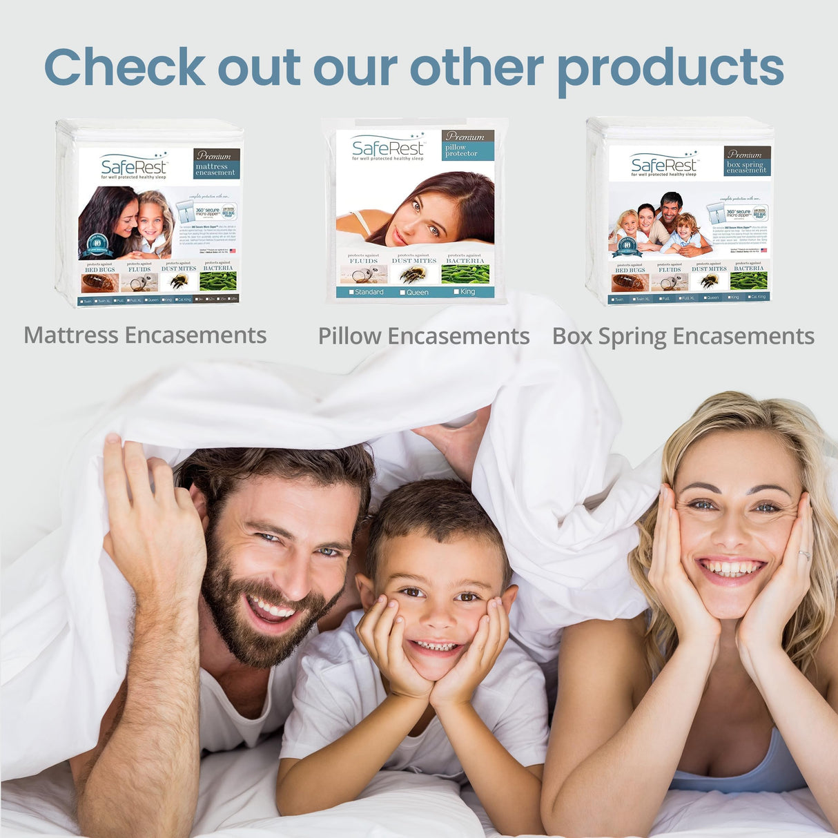 SafeRest 100% Waterproof California King Size Mattress Protector - Fitted with Stretchable Pockets - Machine Washable Cotton Mattress Cover for Bed - Bedding Airbnb Essentials for Hosts - Cal King SafeRest