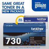Brother Genuine Standard Yield Toner Cartridge, TN730, Replacement Black Toner, Page Yield Up To 1,200 Pages, Amazon Dash Replenishment Cartridge,1 Pack Brother