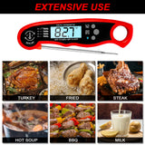Meat Thermometer Digital for Cooking and Grilling, Collapsible Probe, with Magnet, Calibration, Backlight Waterproof Food Thermometer, Instant Read Thermometer for Kitchen, Meat, Steak, Turkey YPNZXQDX