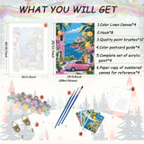 4Pack Paint by Numbers for Adult,Cityscape Paint by Numbers Kit for Adults Beginners,DIY Paint by Numbers Acrylic Paint CanvasPainting Kits Art,Home Wall Decor, 10X14 inch(Without Frame) APTDYIGL