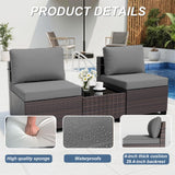 ALAULM 13 Pieces Patio Furniture Set with 2 Swivel Chairs Patio Furniture Outdoor Sectional Sofas with 55000 Gas Fire Pit Patio Conversation Set w/10 Cushions-Grey ALAULM