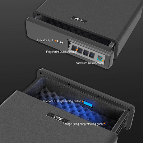 Biometric Fingerprint Safe, Slide-Away Handgun Safe for Two Pistols Storage Safe Drawer Safe for Home and Vehicle (Biometric Fringerprint Safe) NEBULIZER MACHINE