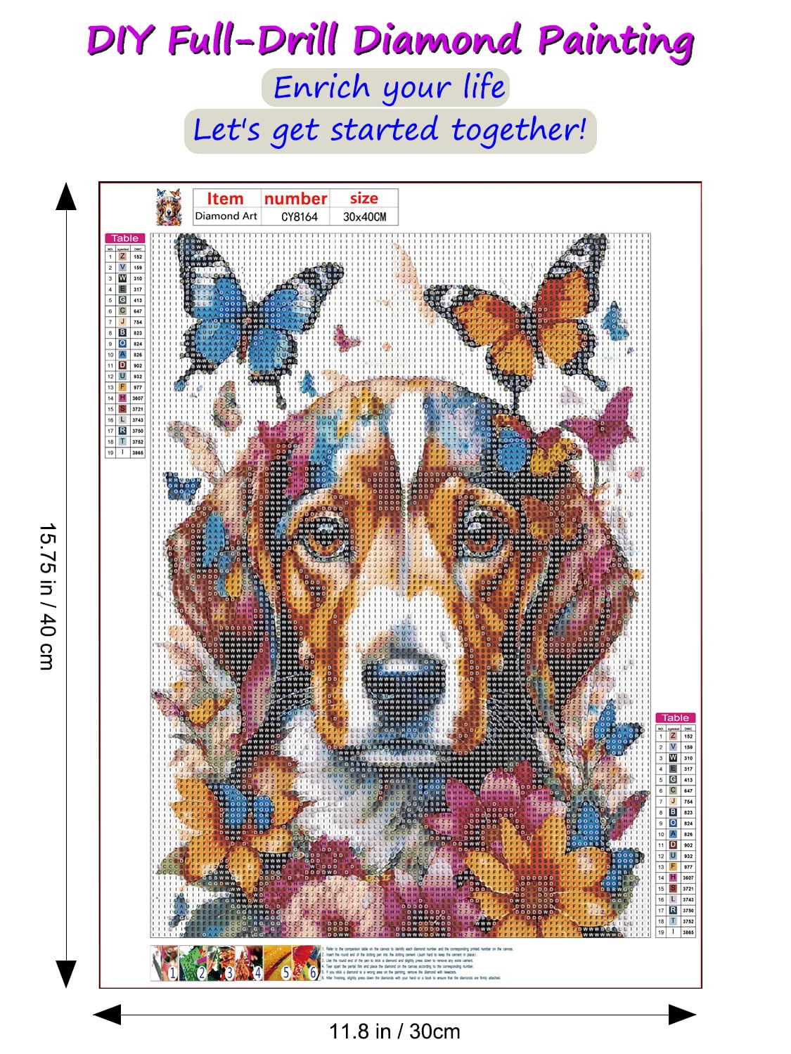 SAIMIUBO Diamond Painting Kits for Adults,Dog Full Drill Diamond Art Kits for Adults Beginners,Round 5D DIY Diamond Dots Paintings,Diamond Art Painting Home Wall Decor 12x16 inch SAIMIUBO