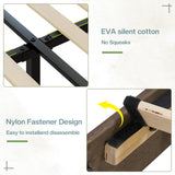 Jocisland Farmhouse Solid Wood Full Size Bed Frame with 48'' High Headboard, Rustic Platform Bed with Under-Bed Storage, No Box Spring Needed, Heavy Duty Support for Small Bedroom, Dark Brown Jocisland