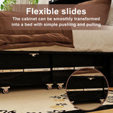 GraceGrove Queen Size Murphy Bed：Wood Queen Murphy Bed Cabinet with Large Storage Drawer,Optimize Sleeping Space（Mattress Not Included） Black-11 GraceGrove