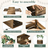 Barydat Wooden Baby Shower Crate Closet, Baby Shower Basket Handle Garland Newborn Baby Basket for New Parent(Dark Walnut) Barydat