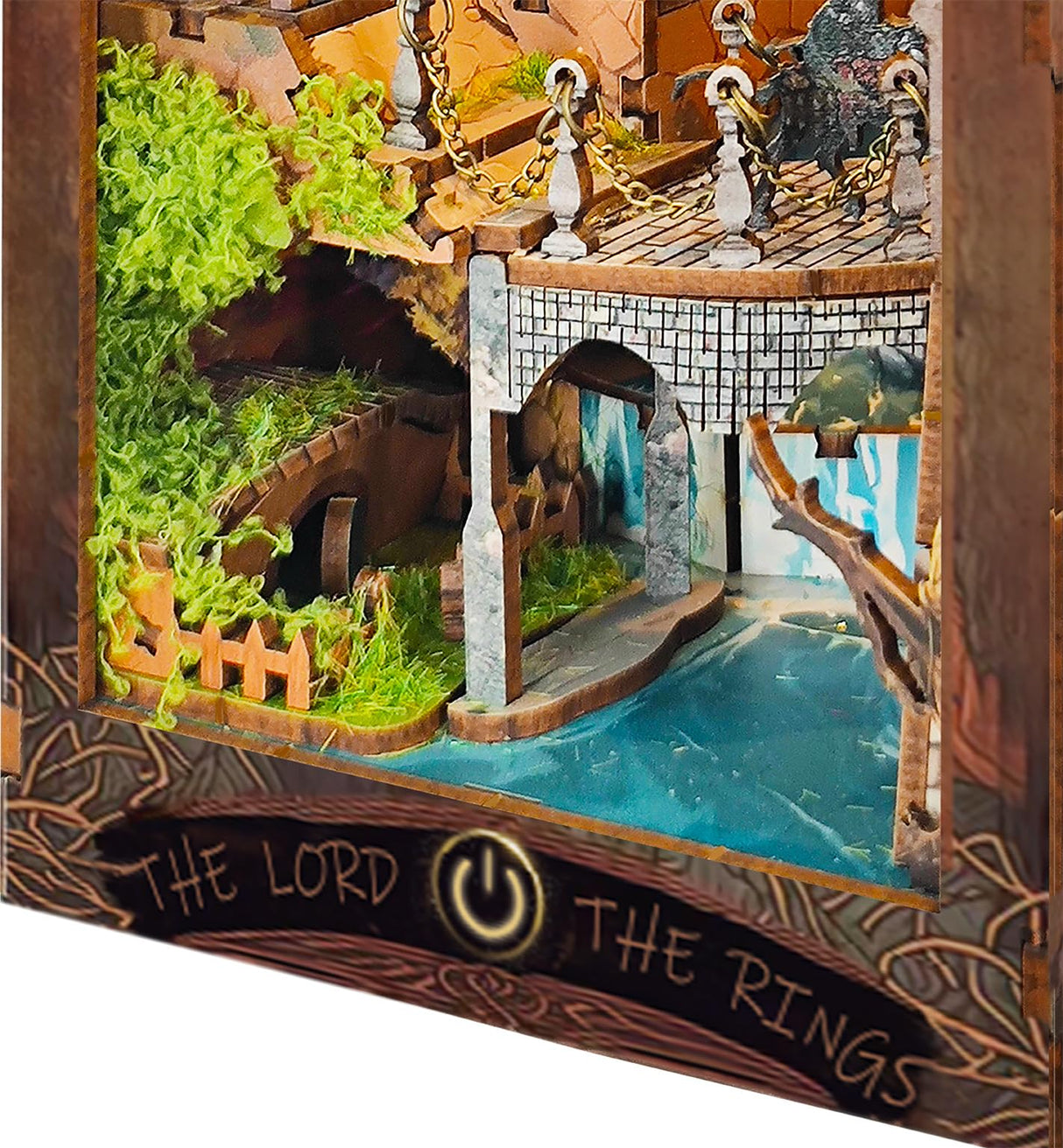 IBOHEYE Book Nook with LED Light - 3D Puzzles for Adults, DIY Miniature House Kit,3D Creative Decorative Bookend, Magic Book Nook, Perfect, Dollhouse Book Nooks - The Lord The Ring IBOHEYE