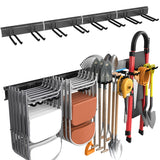 WALMANN Wall Mounted Garden Tool Organizer for Garage, Heavy Duty Folding Chair Storage Rack, 11-Inch Tools Storage Hooks for Shovels, Rakes, Ladders, Hold Up to 400 lbs WALMANN