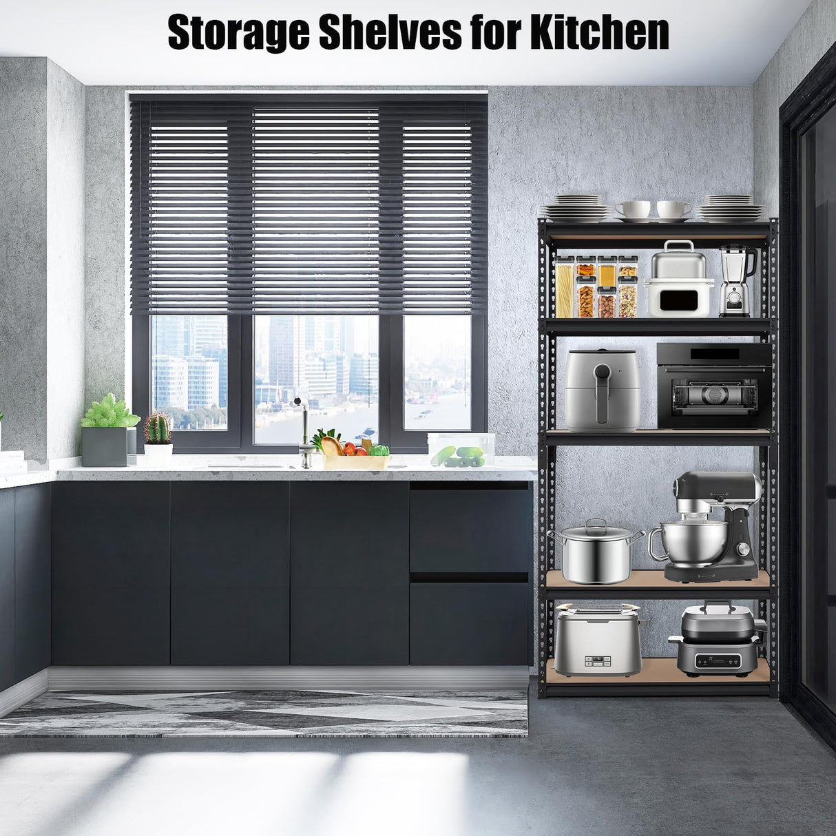 Towallmark Garage Shelving, 48 x18 x 72 Storage Shelves, Heavy Duty Storage Shelving, Durable Storage Shelves, Rust-Resistant Design, Easy Assembly Towallmark