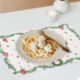 Christmas Placemats Set of 4, 12×18 Inch Xmas Linen Fabric Table Mats for Party Kitchen Dining Decoration Grtfcolr