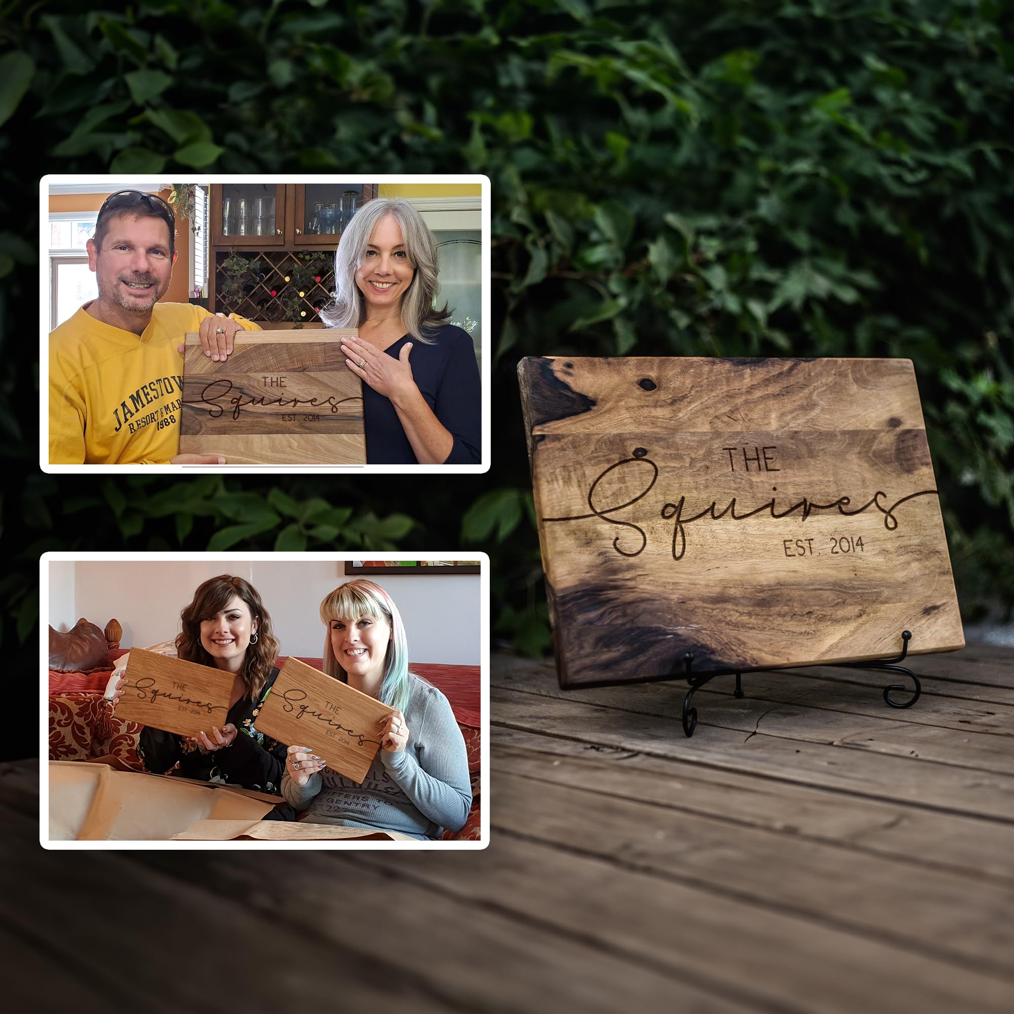 Personalized Engraved Cutting Board Oak Walnut - Thumbnail 3