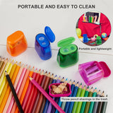 Sonuimy Pencil Sharpeners, 4 Pcs Pencil Sharpeners Manual,Dual Holes Compact Colored Handheld Pencil Sharpener for Kids with Lid Adults Students School Class Home Office (Covered) Sonuimy
