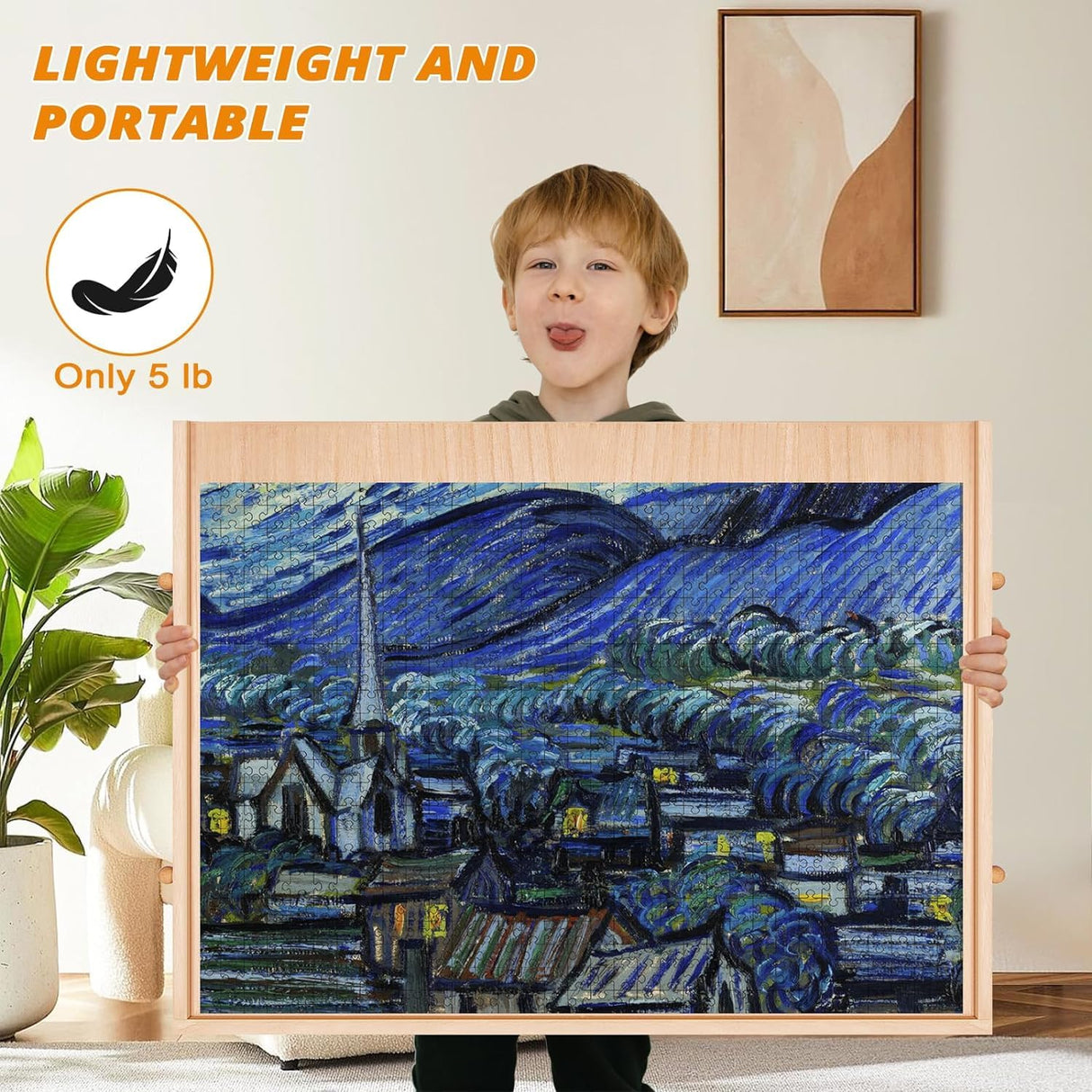 NORBASE Rotating Puzzle Board with Drawers and Cover 30'' x 22'' 1000 Piece Wooden Jigsaw Puzzle Table Lazy Susan Puzzle Boards Portable Lightweight Design NORBASE