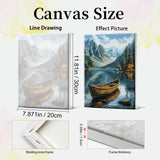 JOOZ 4 Pack Paint by Numbers Kit for Adults with Frame Seaside Sunset Paint by Number with Easel DIY Beach Sea Adult Paint by Number Kit on Canvas Oil Painting Kits for Home Wall Decor 8x12 Inch JOOZ