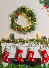 Brightown Pre-lit Christmas Garland with Lights, 6 Feet 20 LED Battery Operated Christmas Lights with Pine Cones, Berry, Eucalyptus Leaves, Indoor Christmas Decorations for Stairs, Fireplace, Door Brightown