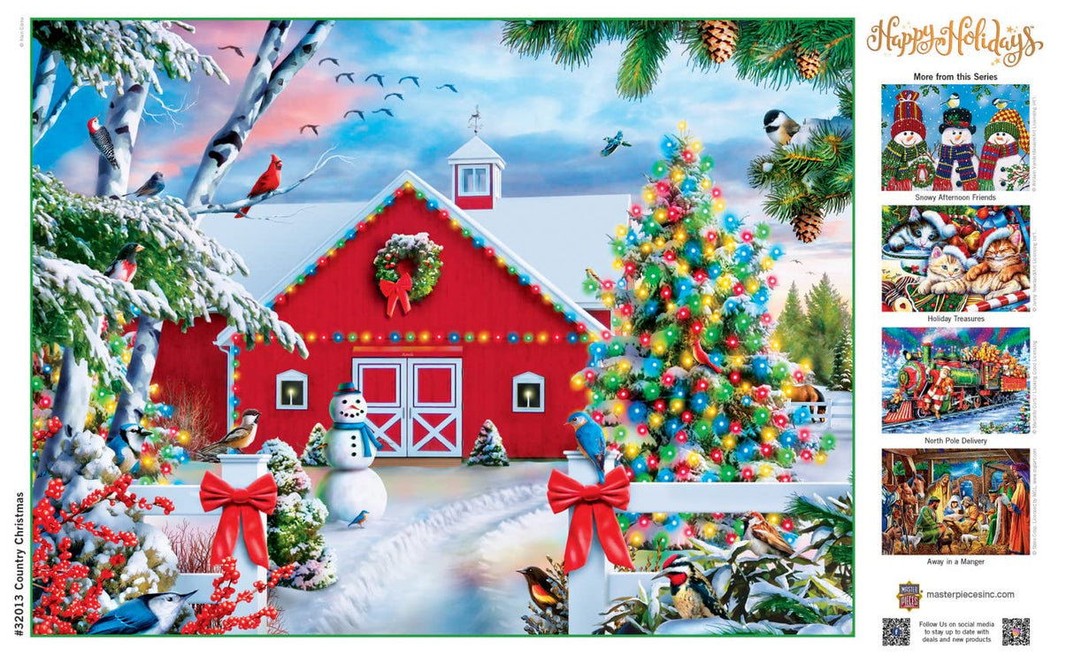 MasterPieces 300 Piece EZ Grip Jigsaw Puzzle - Country Christmas - 18"x24" Masterpieces
