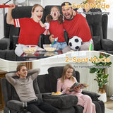 IPKIG Power Loveseat Recliner Sofa with Flip-Up Backrest Console, Drawer, AC Outlet, LED Light, Bluetooth Speakers, Wall Hugger Recliners for Living Room, RV, Home Theater (Charcoal, Loveseat) IPKIG