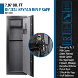 Barska Quick and Easy Digital Access Rifle Firearm and Long Gun Safe for Home with Optional Silent Mode - 14 Position Keypad BARSKA