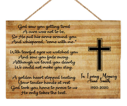 Kullder Let's Make Memories Personalized Memorial Cross Stepping Wood plaque Sympathy Wood Sign Rustic Vintage-Environmental Protection Wooden Pallet Printed with Loved One's Name & Condolenc - WoodArtSupply