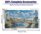 LWZAYS 5D Large Size Landscape Diamond Painting Kits for Adults, Beach Diamond Art Kits for Adults, DIY Full Drill Paintings with Diamonds Gem Art Crafts for Home Wall Decor 16x28 inch LWZAYS