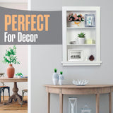 Houseables Recessed Wall Niche, Recessed Medicine Cabinet, Medicine Cabinet Insert, In Wall Shelf, Bathroom Niche, Insert for Drywall, Between Studs Shelf Replacement, Without No Mirror, 14x24 (17x27) Houseables