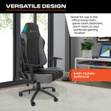 X Rocker Sigma PC Computer Gaming Office Desk Chair, with Headrest RGB LED Lights, Adjustable Seat and Armrest, 0780401, 24.41" x 49.8" x 20.87", Black X Rocker