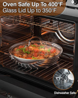 Cook N Home Stainless Steel Cookware Sets 10-Piece, Pots and Pans Kitchen Cooking Set with Stay-Cool Handles, Dishwasher Safe, Silver Cook N Home