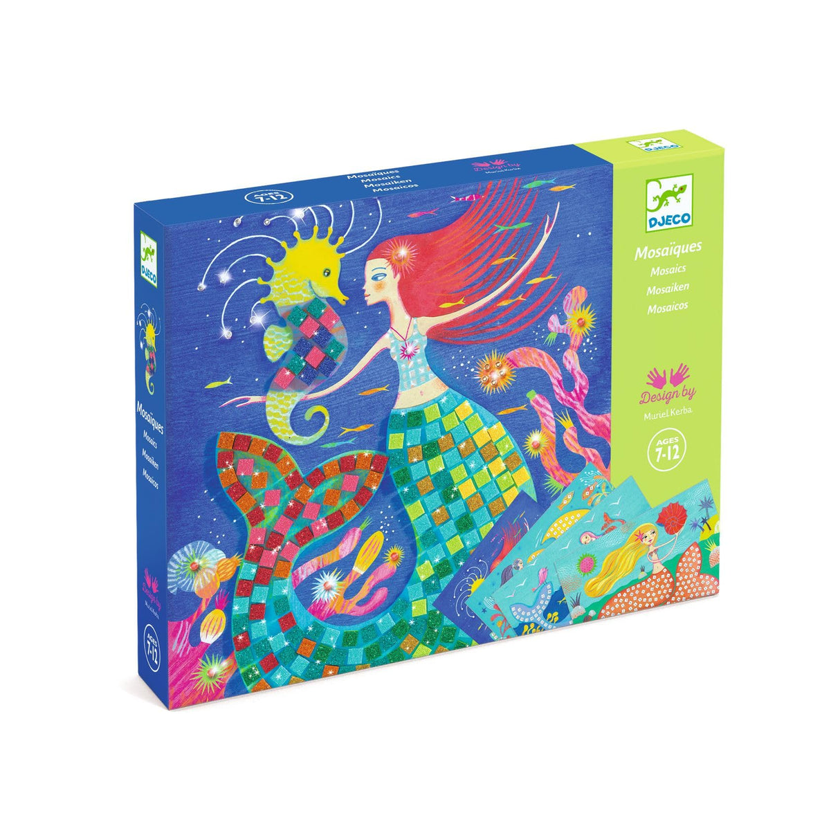 DJECO Mermaid's Song Mosaic Arts & Crafts Kit - Create Your Own Glittery Underwater Scene for School - Fun & Creative for Family & Friends, Boys & Girls, Educational, Sticker Foam for Kids 5+ DJECO