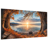 ATDMS Large Diamond Art Kits for Adults - 5D Landscape Diamond Painting Kits for Adults DIY Full Drill Diamond Painting Sunset Lake Gem Art Kits for Home Wall Decor 27.5x15.7 Inch ATDMS