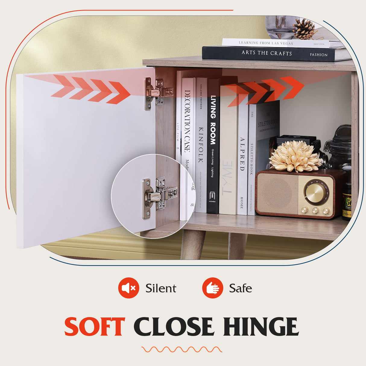 WLIVE TV Stand for 55 60 inch TV, Boho Entertainment Center with Storage Cabinets, TV Console for Living Room Decor, Greige White WLIVE