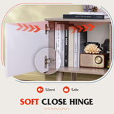 WLIVE TV Stand for 55 60 inch TV, Boho Entertainment Center with Storage Cabinets, TV Console for Living Room Decor, Greige White WLIVE