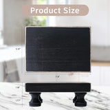 Delimux Farmhouse Wood Riser Decorative Pedestal Stand Rectangular Wood Tray Displays Decorations Rustic Home Bathroom Counter Wooden Riser (Black) Delimux