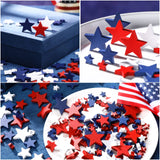 Red White Blue Wood Stars for Crafts 4th of July Independence Day Wooden Patriotic Star Shaped Tiered Tray Decor for Labor Day Patriotic Party Memorial Day(240 Pcs,0.4, 0.8, 1.2 Inch) Bucherry