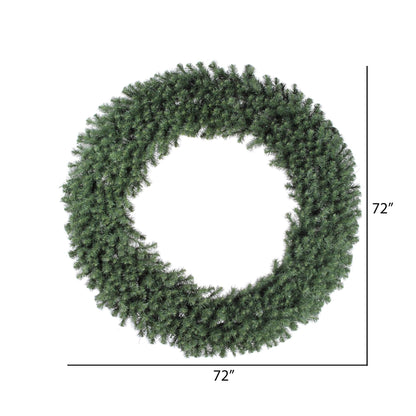 Vickerman 72" Unlit Douglas Fir Artificial Christmas Wreath with 1100 PVC Tips - Outdoor Christmas Wreath - Traditional Green PVC Tips - Customize with Lights, Ornaments, Ribbons - 72" Diameter