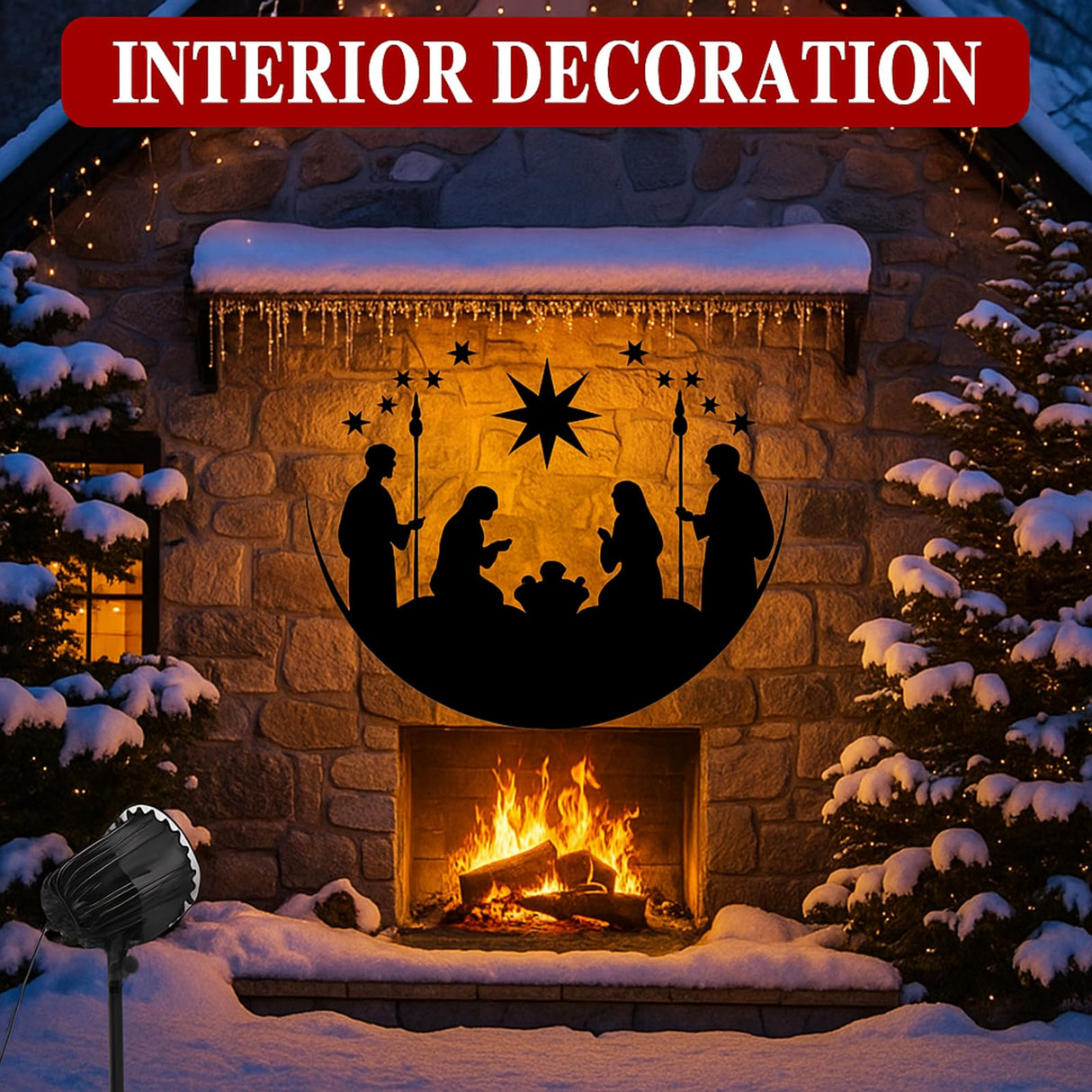 Tuanse Christmas Outdoor Nativity Projector Lights LED Flood Light Holiday with Stars for Christmas Party Garden Landscape Decoration Tuanse