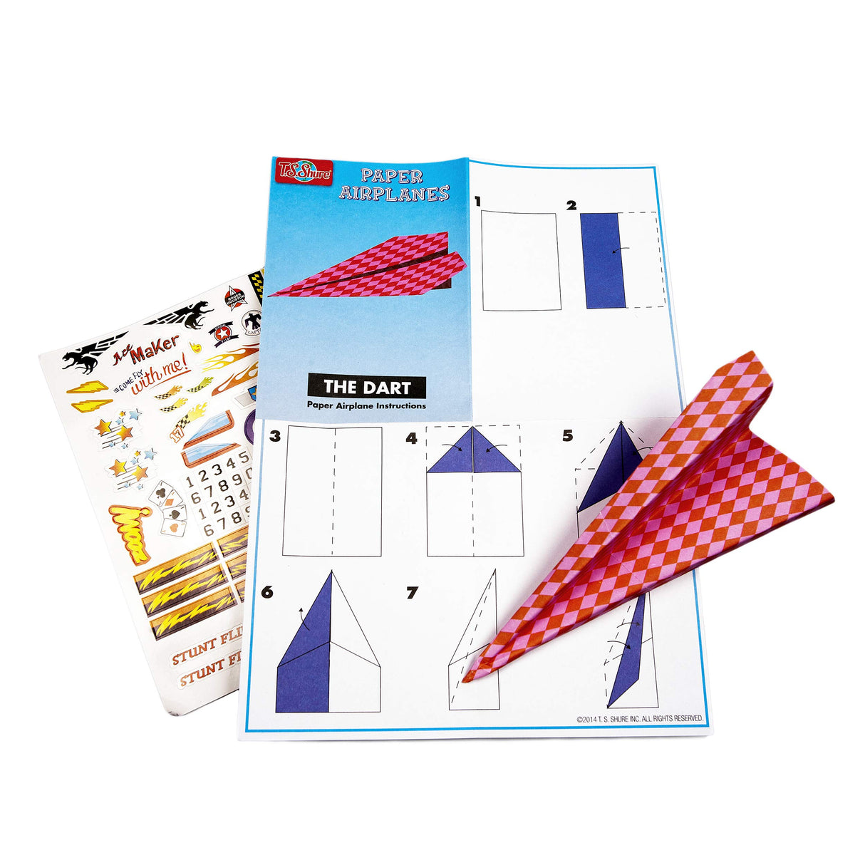 Bendon TS Shure Paper Airplanes Mini Activity Tin with 20 Paper Airplanes and Sticker Sheet 50435 Bendon