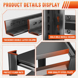 Hymnxemo 2500 lbs Capacity, Heavy Duty 5-Tier Steel Frame Unit - Adjustable Garage and Warehouse Shelves for Basement Storage (Black, 35.4''W x 11.8''D x 63''H) Hymnxemo