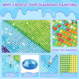 5D DIY Diamond Painting Kits, Cavalier King Charles Spaniel Dog Diamond Art Full Round Drill Crystal Rhinestone Embroidery Pictures Arts Diamond Painting Kits for Wall Decor Gift 30x40cm/12x16inch UPABLUNSO