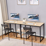 SINPAID Computer Desk 40 inches with 2-Tier Shelves Sturdy Home Office Desk with Large Storage Space Modern Gaming Desk Study Writing Laptop Table, OAK SINPAID