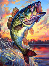 KAYEIUU Diamond Painting Kits for Adults The Fish Out of Water Diamond Art Kits for 5D Fish Gem Art Kits for Adult DIY Crafts Kits for Home Wall Decor Gifts 12x16 inch KAYEIUU